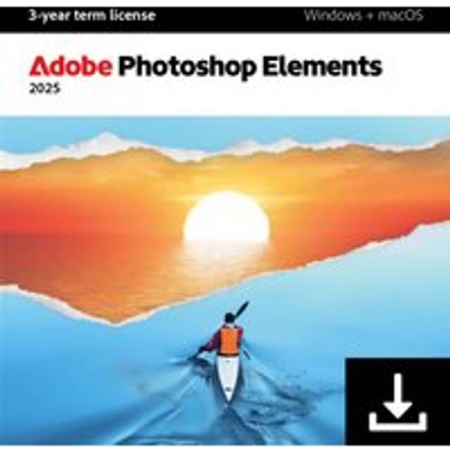 Adobe Photoshop Elements 2025 Digital Download for Windows Or Mac, for 1 User - 3 Year License, 3 Year License Included