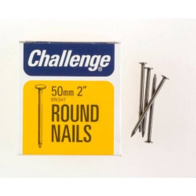 Challenge Round Wire Nails - Bright Steel (Box Pack) 50mm [12006]