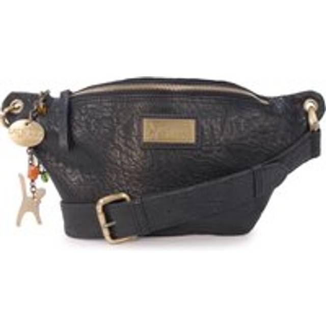 Ariana Leather Bum Belt Waist Festival Bag - Black - Medium