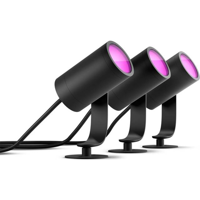 Philips Hue White and Colour Ambiance Lily LED Smart 3 Outdoor Spotlights with Bluetooth & Bridge