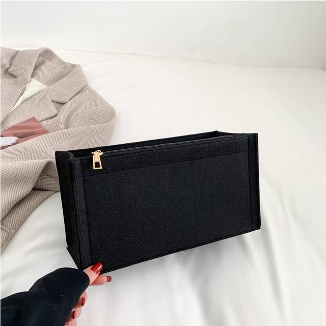 (Black) Fashionable Black Pink Khaki Grey Felt Box Bag For Women Stylish Casual Clutch Purse