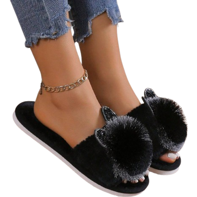 SHEIN Thermal Slippers For Men And Women, Couples, Suitable For All Seasons, Indoor Wear, Non-Slip Soft Bottom Strap Slides For Spring, Autumn