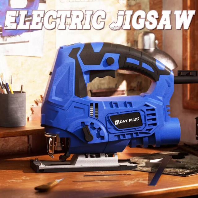 Electric Jigsaw with Laser & LED 6 Variable Speed 4 Position Orbital Action Lock-on Button Cutting Angle -45Â°to 45Â°700W 2800rpm Circular Saw Cutting