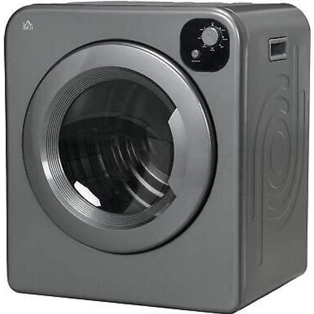 HOMCOM Vented Tumble Dryer with 7 Dry Programmers 6kg for Small Spaces Grey