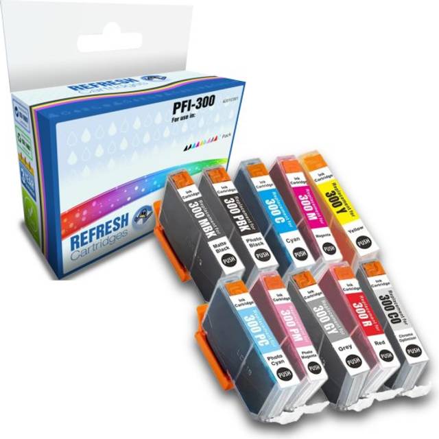 Everyday Valuepack of 10x Compatible PFI-300 Ink Cartridge Replacements for Canon Printers