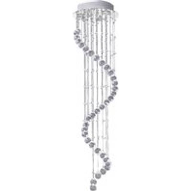 Modern Crystal Chandelier Ceiling Light Pendant Lamp Chrome Finish Glass Droplets New