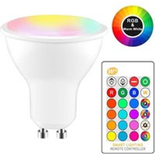 Aiperq - 5W rgbw led Bulb GU10 Color Changing Mood Lighting led Lamp Flash Strobe Fade Mode Bar ktv Decorative Lights + Warm White (2pcs)