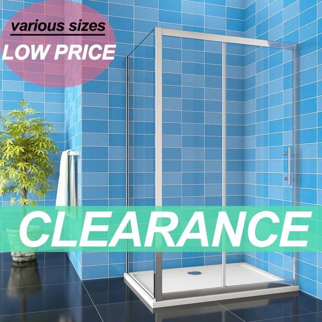 6/8mm sliding shower enclosure cubicle door easyclean glass side panel+tray
