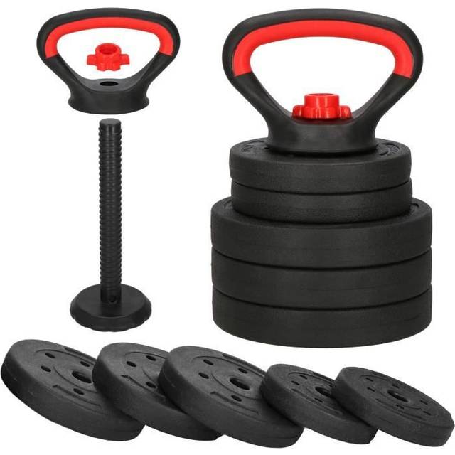 Kettlebell réglable - SPRINGOS - 10 kg - Poignée ergonomique - 5 disques ajustables - Mixte