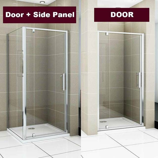 Aica pivot shower door enclosure cubicle tray waste 700/760/800/860/900/1000mm