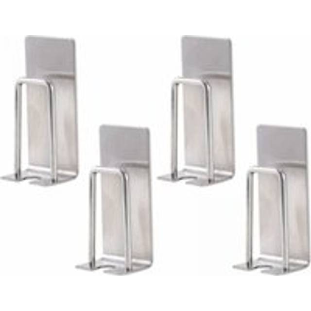 Set of 4 stainless steel toothbrush holders - wall mounted - for cups, mugs, toothbrushes - waterproof and self-adhesive - no drilling - for bathroom