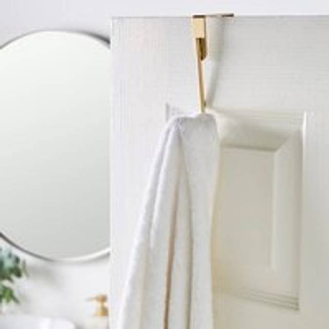 Marble Single Overdoor Towel Hook - Gold