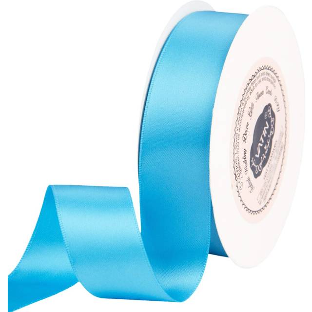 VATIN Satin Ribbon  1 Width X Continuous 25 Yards Copen Blue Double Faced Polyester Fabric Ribbon for Crafts  Gift Wrapping  W