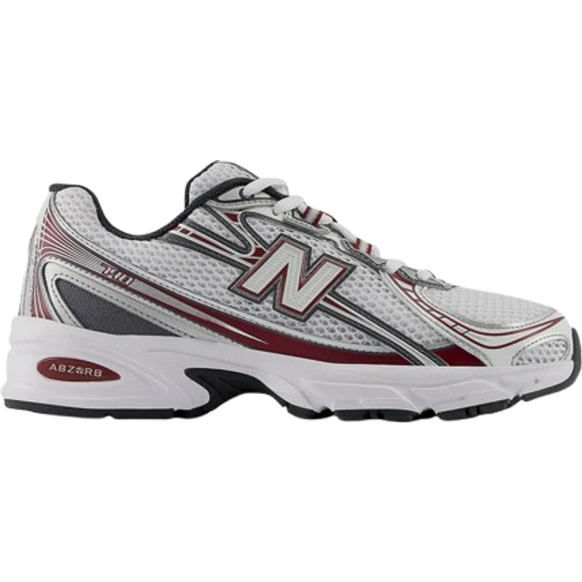 New Balance White & Burgundy 740 Sneakers - MERCURY RED - US 10.5