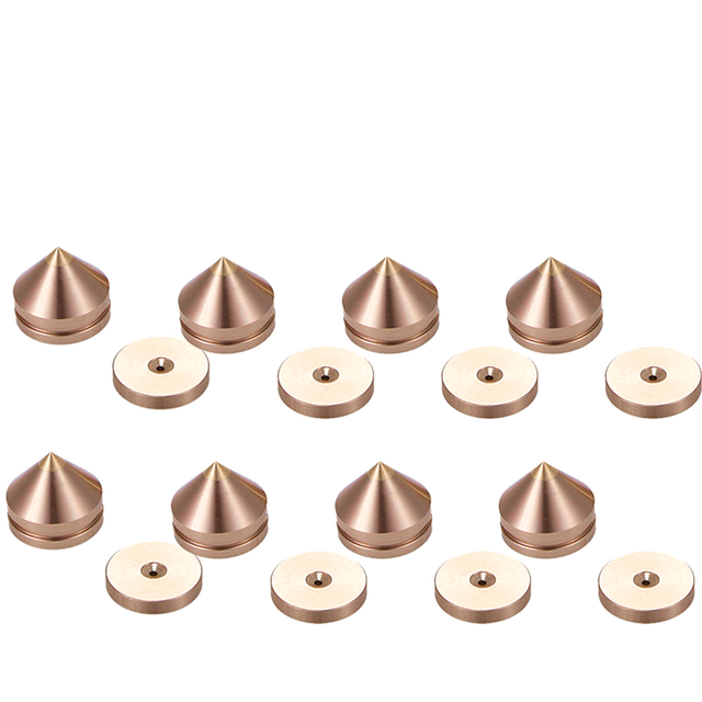 8 Set Speaker Stand Feet Foot Pad Spikes Cone Floor Foot Nail Gold