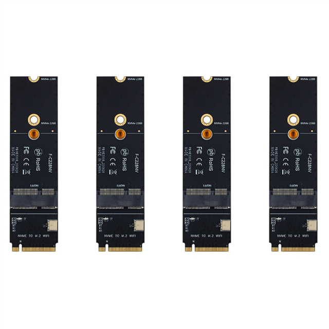 4X Wireless M.2 A+E Key Slot to M Wifi Bluetooth Adapter for AX200 9260 Bcm94352Z Card NVMe PCI Express SSD Port