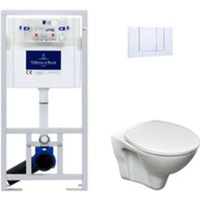 Villeroy&boch - Toilet set Viconnect Frame + Cersanit S-line Pro bowl + Seat + Chrome flush plate (VCNSLPRO1)