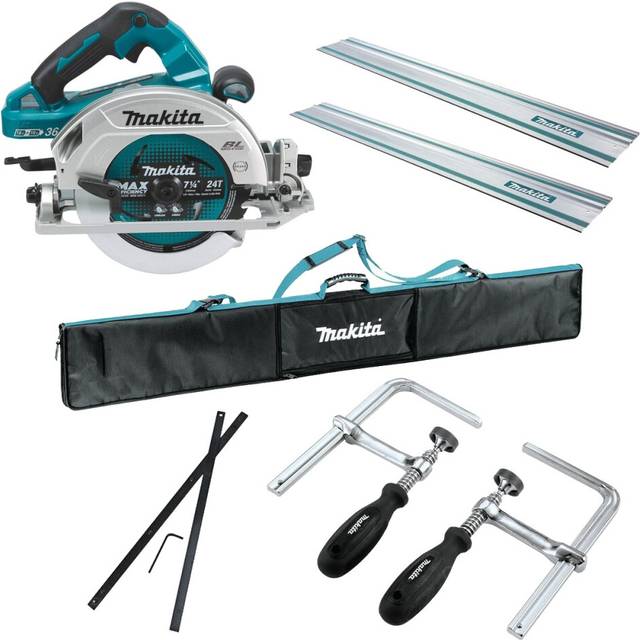 Makita DHS782Z Twin 18v / 36v 190mm Brushless Circular Saw + Rails +Bag + Clamp