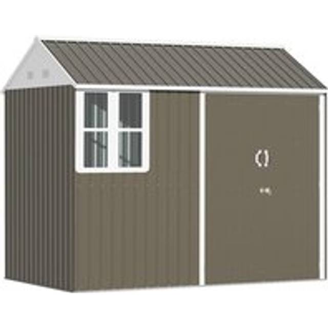 Barn 8 x 6' Double Door Reverse Apex Garden Shed With Window & Air Vents Steel Grey by Steadfast