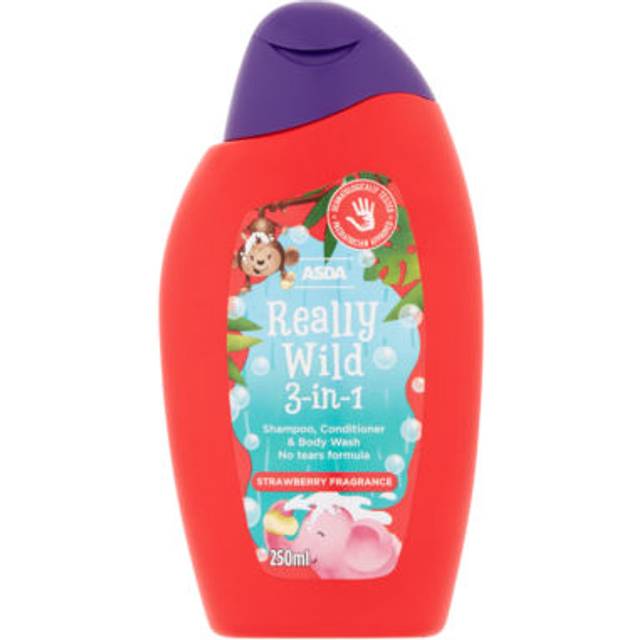 ASDA Really Wild 3-in-1 Shampoo, Conditioner & Body Wash Strawberry Fragrance