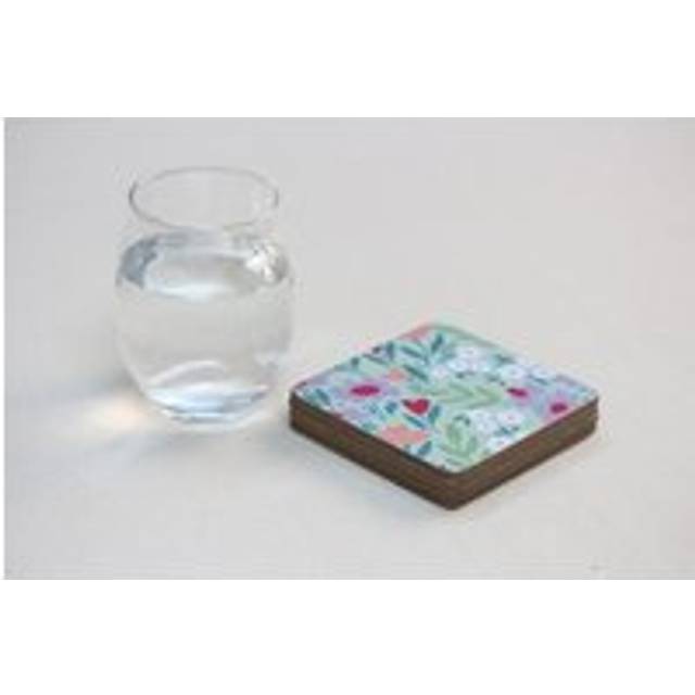 Set of 4 Meadow Cork Back Coasters - Multicolor