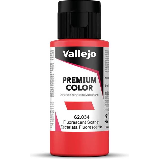 Vallejo : Premium Airbrush Paint : 60ml : Scarlet Fluorescent