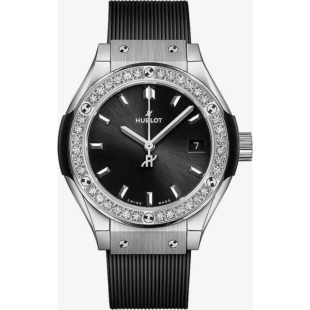 Hublot Unisex Black Classic Fusion 29mm Titanium and Rubber Quartz Watch 1 Size - BLACK