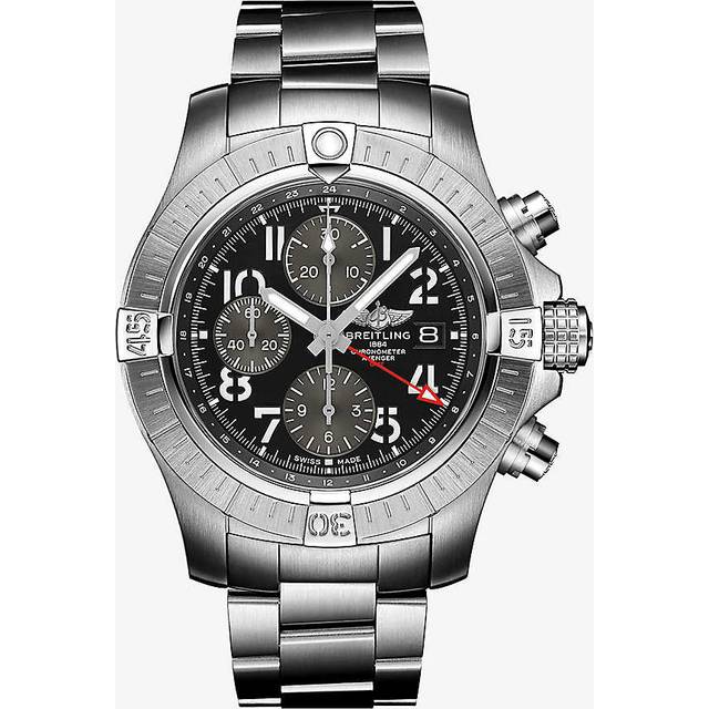 Breitling Mens Black A24315101b1a1 Avenger Chronograph Gmt Stainless-steel Automatic Watch 1 Size - BLACK