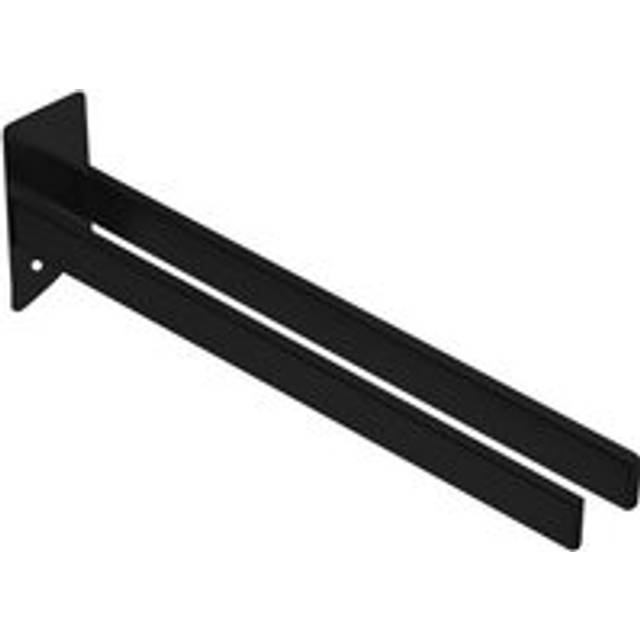 Black Double Arm Swivel Towel Rack, Stainless Steel Wall Mounted Bathroom Towel Holder with Drilling