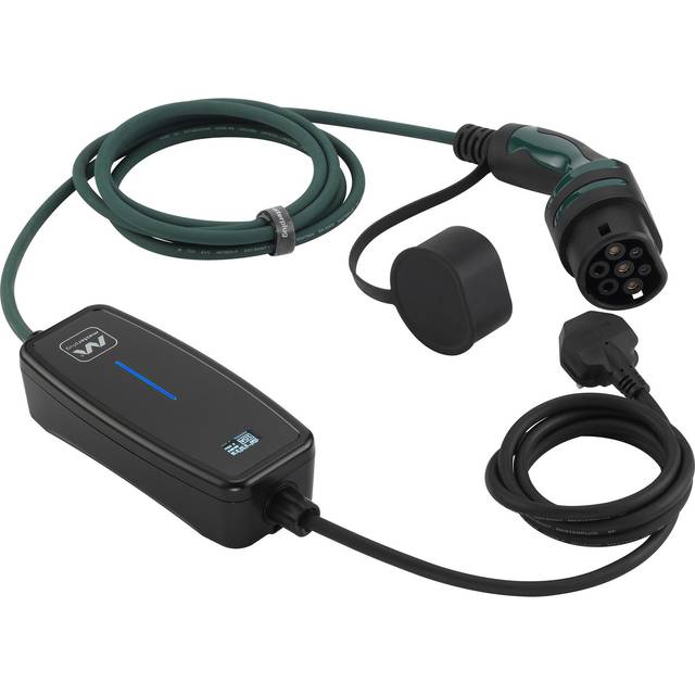Masterplug Mode 2 EV Charging Cable 5m - Green - 31.5 x 27.5 x 8.5cm