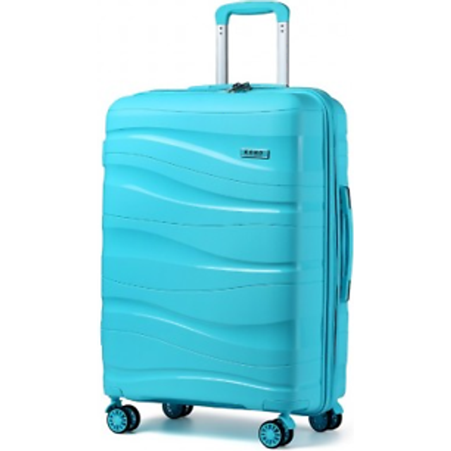 K2094L - Kono 24 Inch Lightweight Polypropylene Hard Shell Suitcase With TSA Lock - Blue