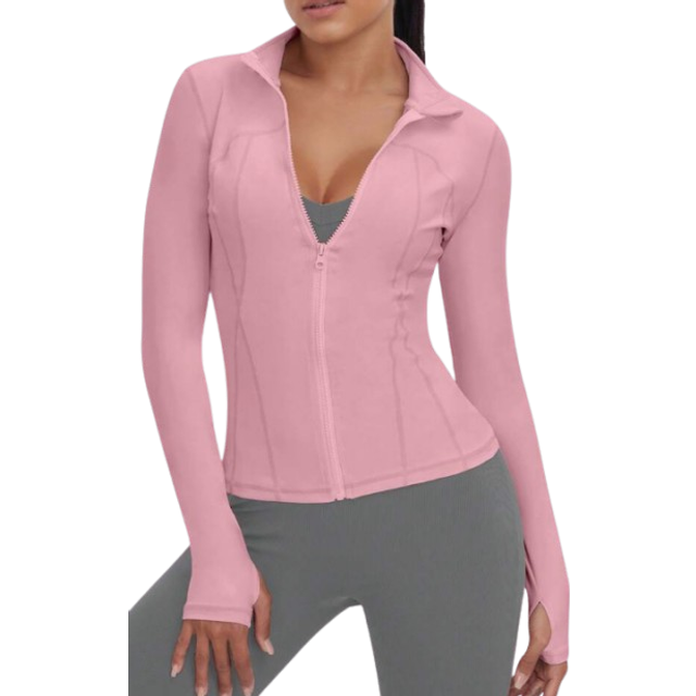 VUTRU 1pc Women Thumb Hole Fitted Sports Jacket For Running & Yoga