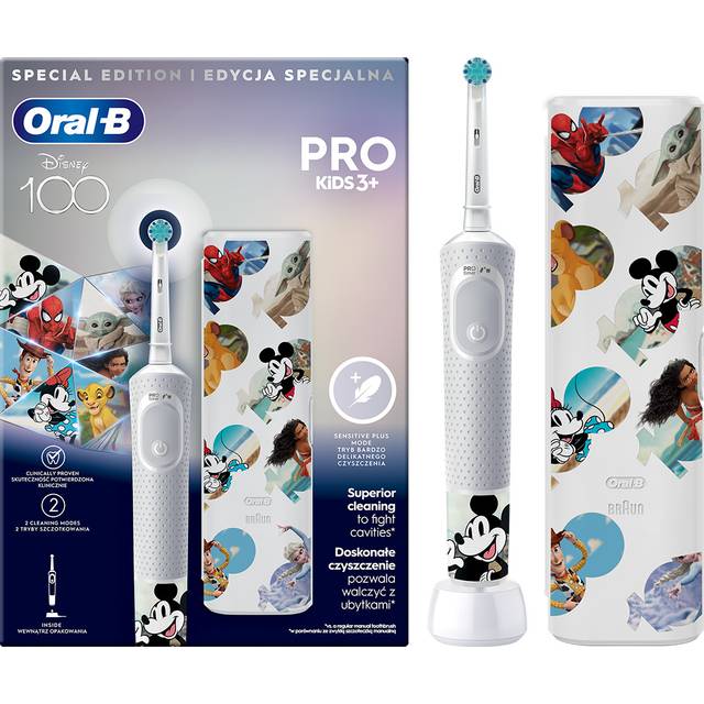 Oral-B PRO Eltandborste för barn Disney 100 Year + Resefodral
