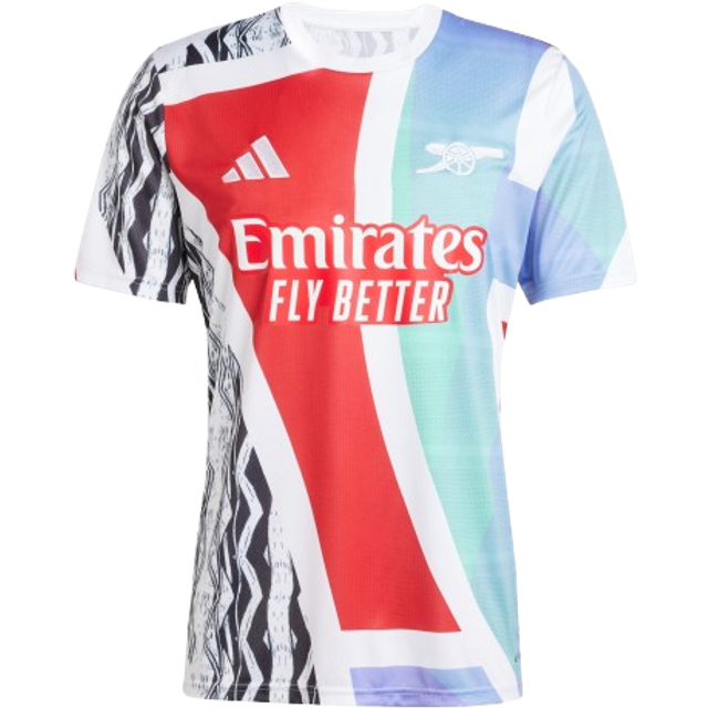 Adidas Arsenal Junior Pre-Match Short Sleeve Jersey 2024/2025 Colour: White, Size: 7-8 years
