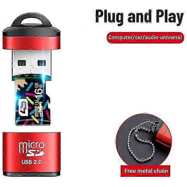 (red, One size) Usb Sd/tf Card Reader Usb 2.0 Mini Mobile Phone Memory Card Reader High Speed Usb Adapter For