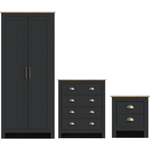 Lancaster 3 Piece Bedroom Set - Black - One Size