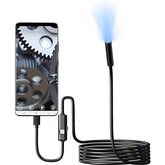 (1m) 7.0MM TYPE-C Endoscope Camera IP67 Waterproof 6 LEDs Adjustable USB Android Flexible Inspection Borescope Cameras for Phone PC