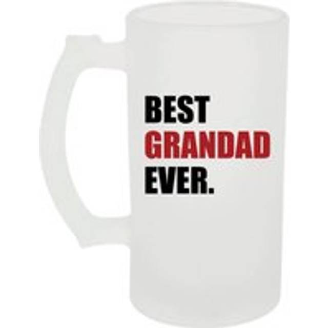 Frosted Beer Stein Best Grandad Ever Glass Red - White - One Size