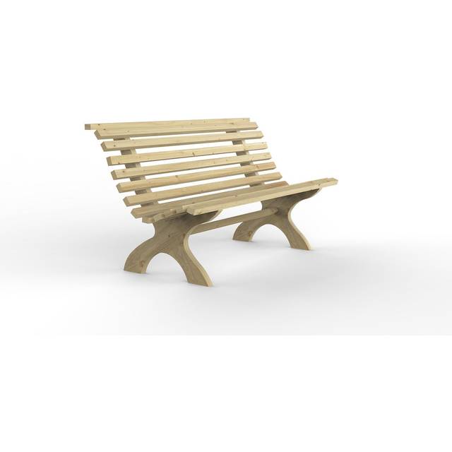 Forest Garden Forest Kuba Curved Wooden Garden Bench 5x3