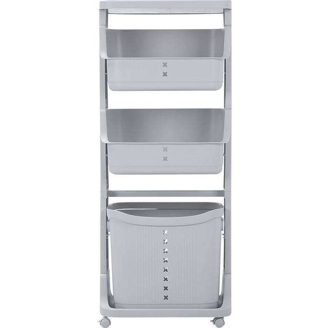Berne PP Free Standing Laundry Room Organiser - Grey (115.5cm H X 43cm W X 29cm D)