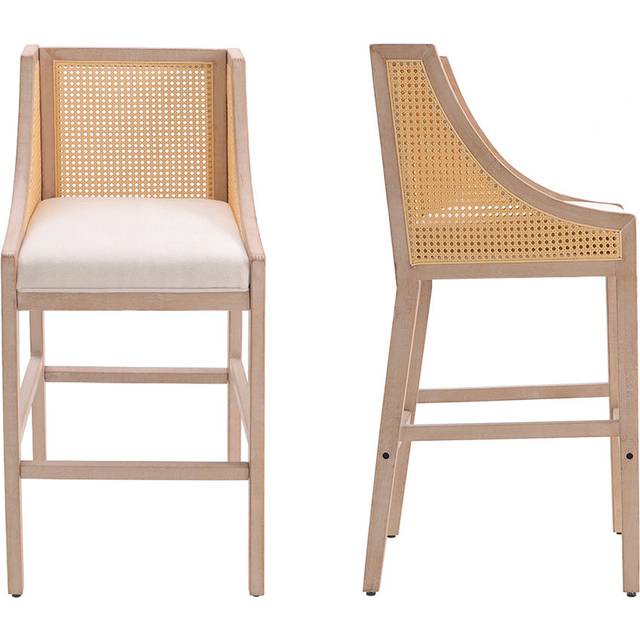 Anje Upholstered Counter Stool with Solid Wood Frame (109cm H X 48cm W X 48.5cm D)