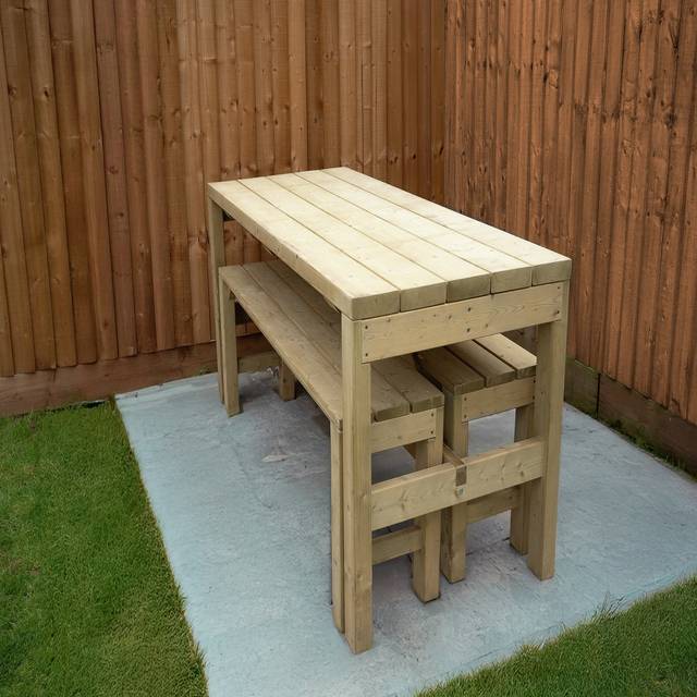 Forest Garden Forest Wooden Garden Dining Table and Benches Set 6x3