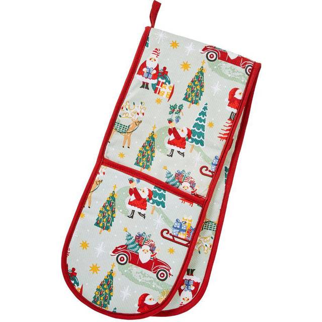 Tis The Season Double Oven Glove - Green;Red (88cm L X 18cm W)