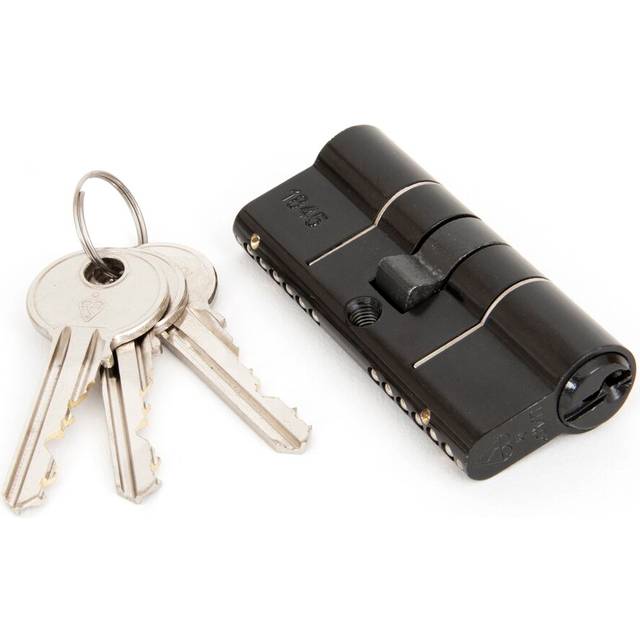 Double Cylinder, Cylinder Euro - Black (3.2cm H X 1.7cm W X 7cm D)