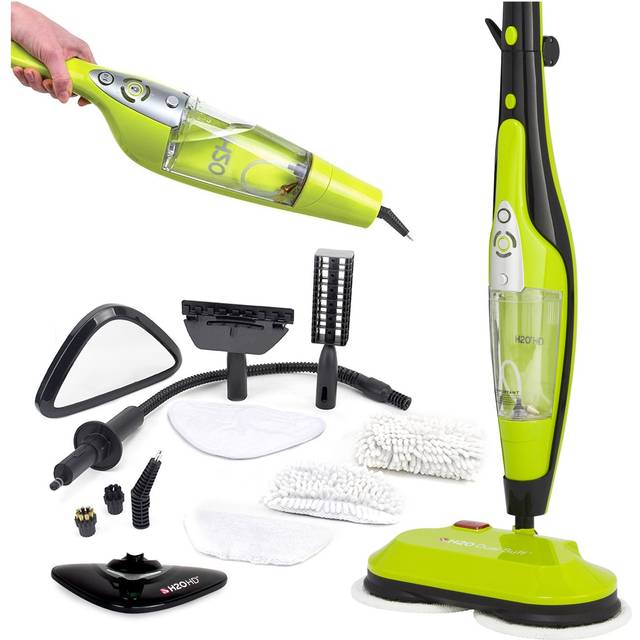 H2O HD 8-in-1 Dual Buff Upright Steam Mop & Handheld Cleaner - Green, Green