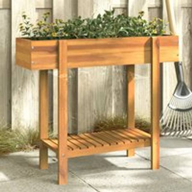 Garden Raised Bed 90x30x75 cm Solid Wood Acacia - Brown - One Size