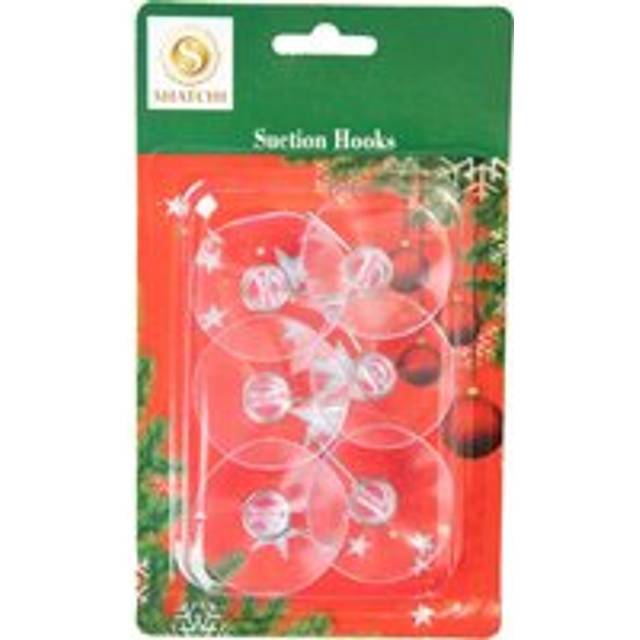 Shatchi Suction Cups with Metal Hooks 4.3cm 6 Pack - Clear - 35 x 2.2 x 2.5cm