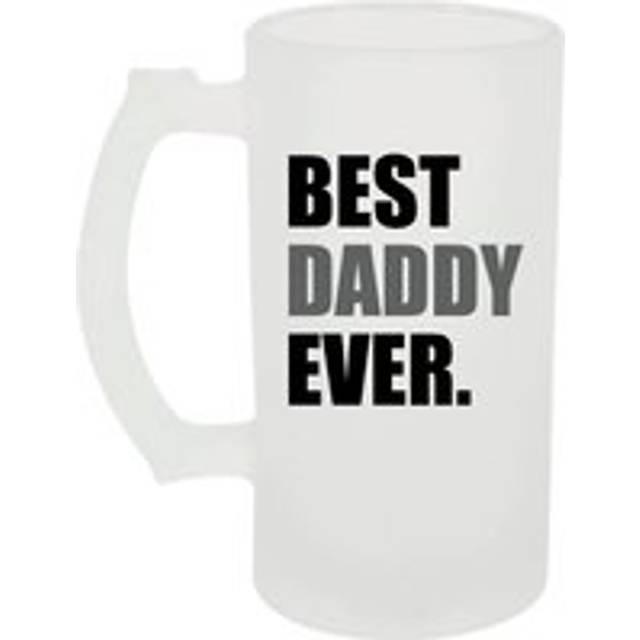 Frosted Beer Stein Best Daddy Ever Glass Grey - White - One Size