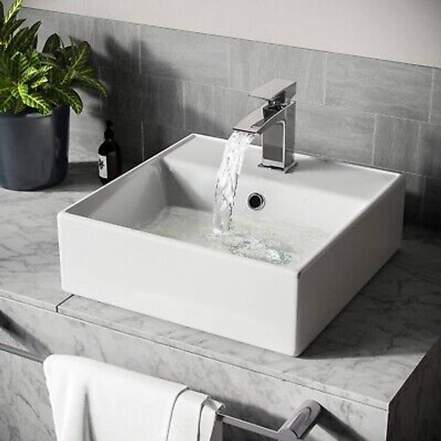 Leven 385 x 385mm Cloakroom Square Counter Top Basin Sink