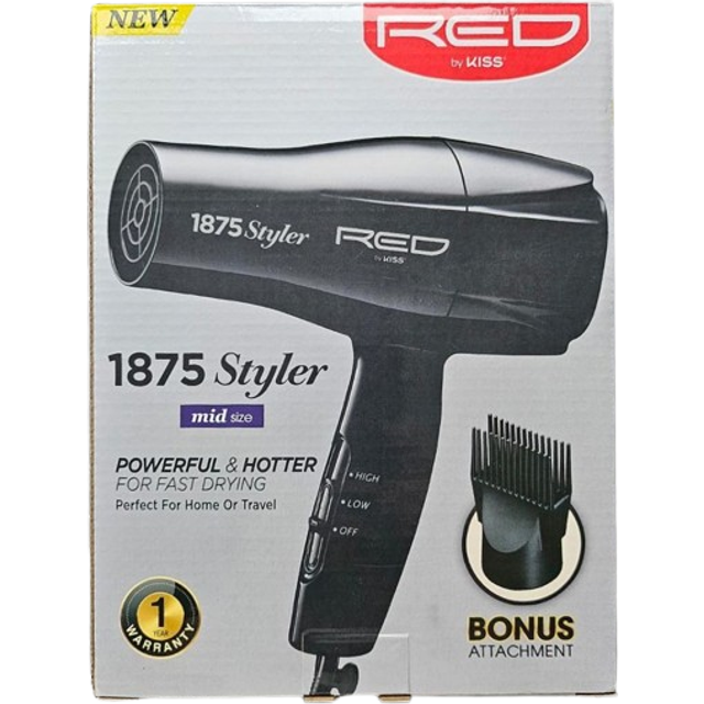 Red By Kiss 1875 Styler Mid Size Hair Dryer